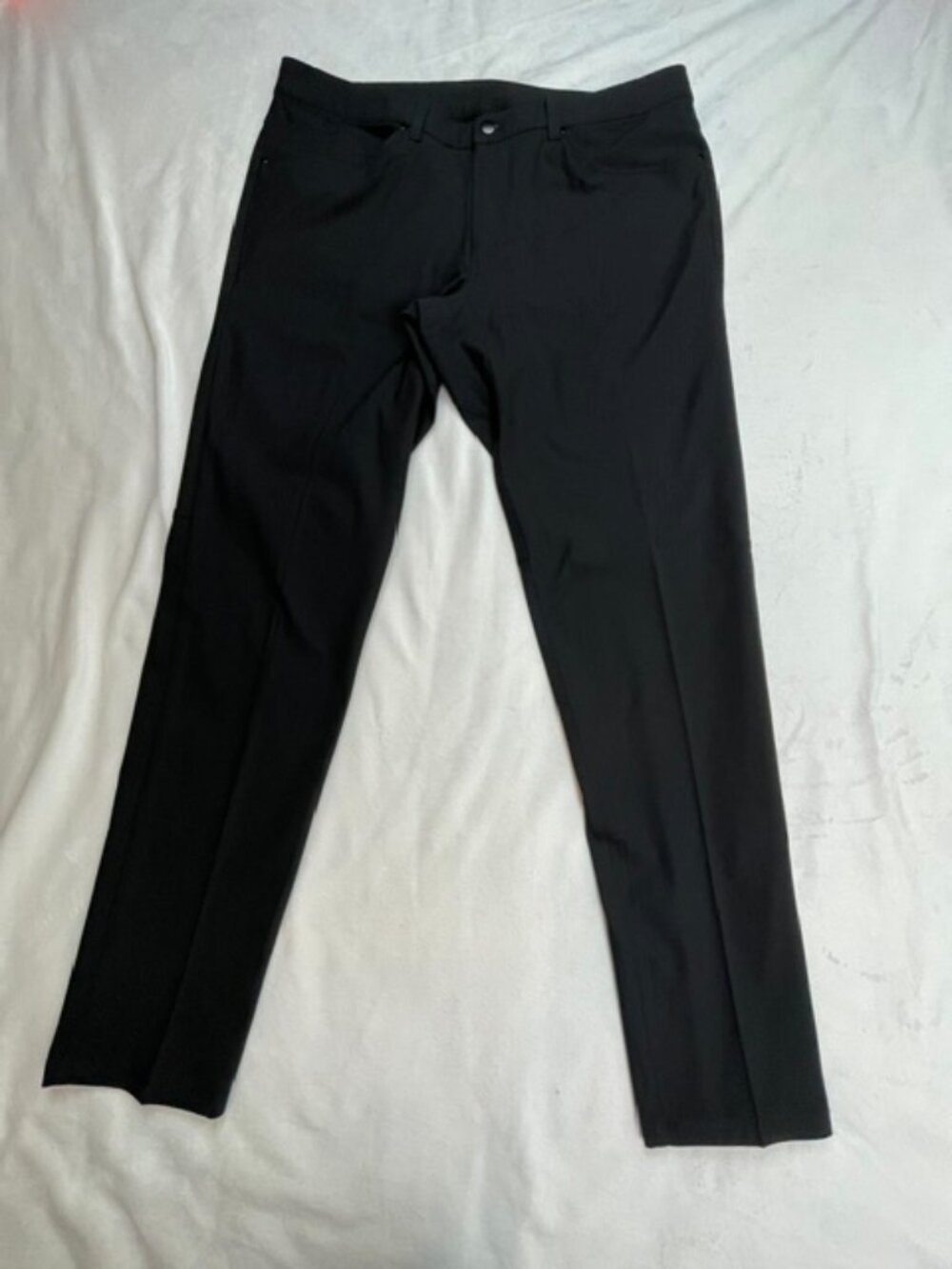 Lululemon Men's Flat-Front Slash Pocket ABC Pants, Black, Size 36